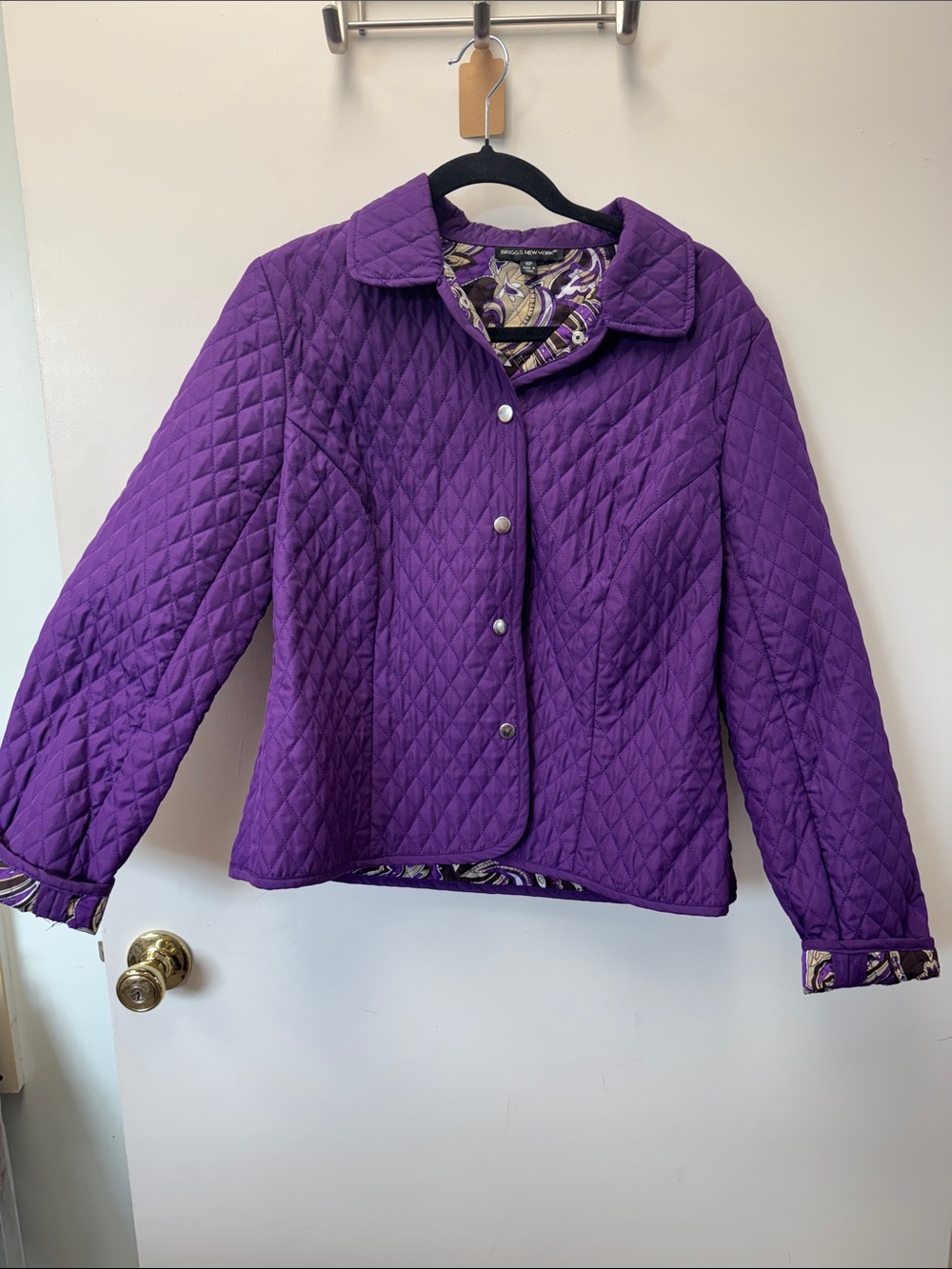Briggs New York Quilted Purple Snap-Front Puffer Jacket